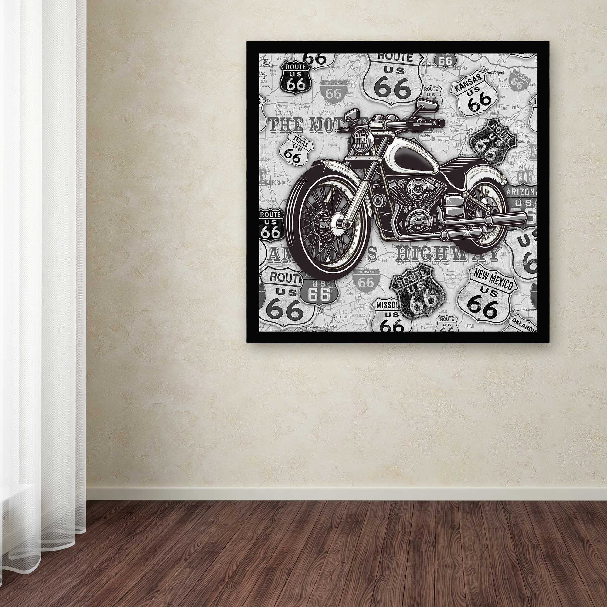 Trademark Fine Art 'Vintage Motorcycles On Route 66 18' Canvas Art by Jean Plout