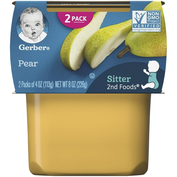 Gerber Stage 2 Baby Food, Pear, 8 oz Tub, 2 Pack Walmart