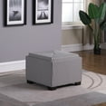 thumbnail image 2 of Single Striped Modern Storage Ottoman White, Blue, 2 of 5
