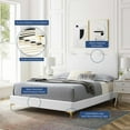 thumbnail image 2 of Platform Bed Frame, Full Size, White, Velvet, Modern Contemporary, Bedroom Master Guest Suite Room, 2 of 10
