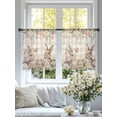 thumbnail image 4 of Watercolor Easter Sheer Curtains 45 Inch Length 2 Panels Set Window Treatments, Cute Rabbits Flowers Butterfly Orange Plaid Rod Pocket Semi Curtains for Living Room/Bedroom/Kitchen, 104"W x 45"L, 4 of 7