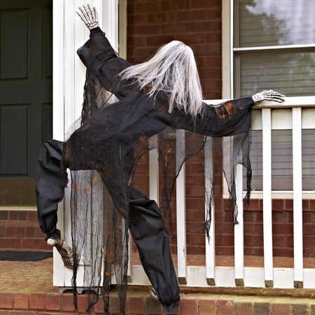 Climbing Halloween Zombie Decoration for Outdoors - White Hair