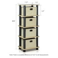 thumbnail image 4 of Furinno Turn-N-Tube 4-Bins System Rack, Oak, 4 of 7