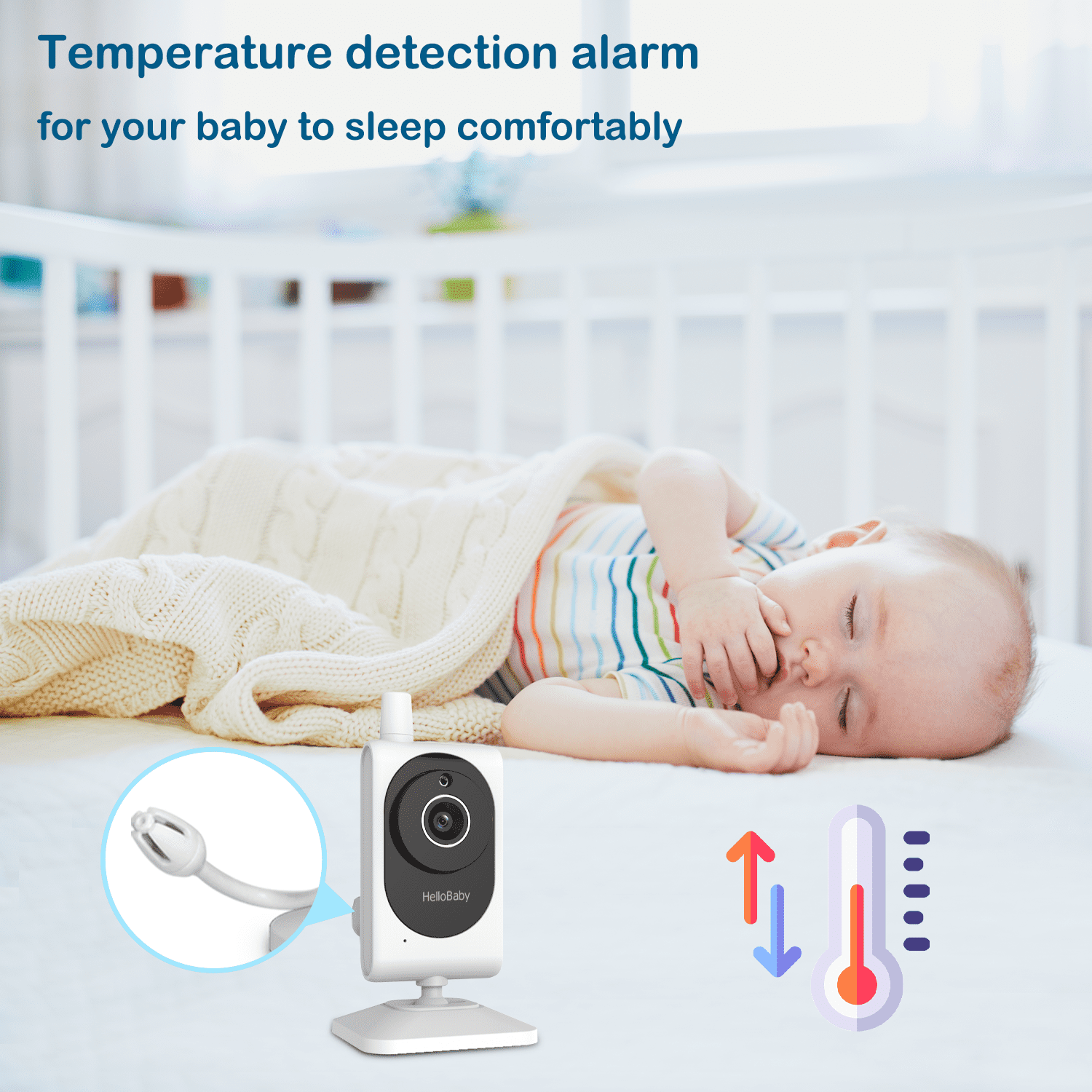 HelloBaby Baby Monitor-HB2530 with Camera and Audio, 1000ft Long Range Video Baby Monitor - No WiFi, IR Night Vision, Lullaby, VOX Mode 2.4" LCD, Security Camera