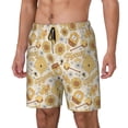 thumbnail image 2 of Balery Honey Honeycomb Mens Swim Trunks Swim Shorts for Men Quick Dry Inseam Beach Shorts with Compression Liner Pocket-Large, 2 of 9