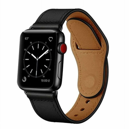 Compatible with iWatch Band 45mm 44mm 42mm 41mm 40mm 38mm, Genuine Leather Replacement Band Strap Compatible with Apple Watch SE Series 7 6 5 4 3 2 1