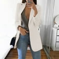 thumbnail image 2 of Women Casual Long Sleeve Blazer Open Front Lapel Work Office Jacket Suit,Cardigan Jacket Blazer for Petite Women Teen Girls with Pockets, Business Casual Boyfriend Blazer XS-XL White, 2 of 6