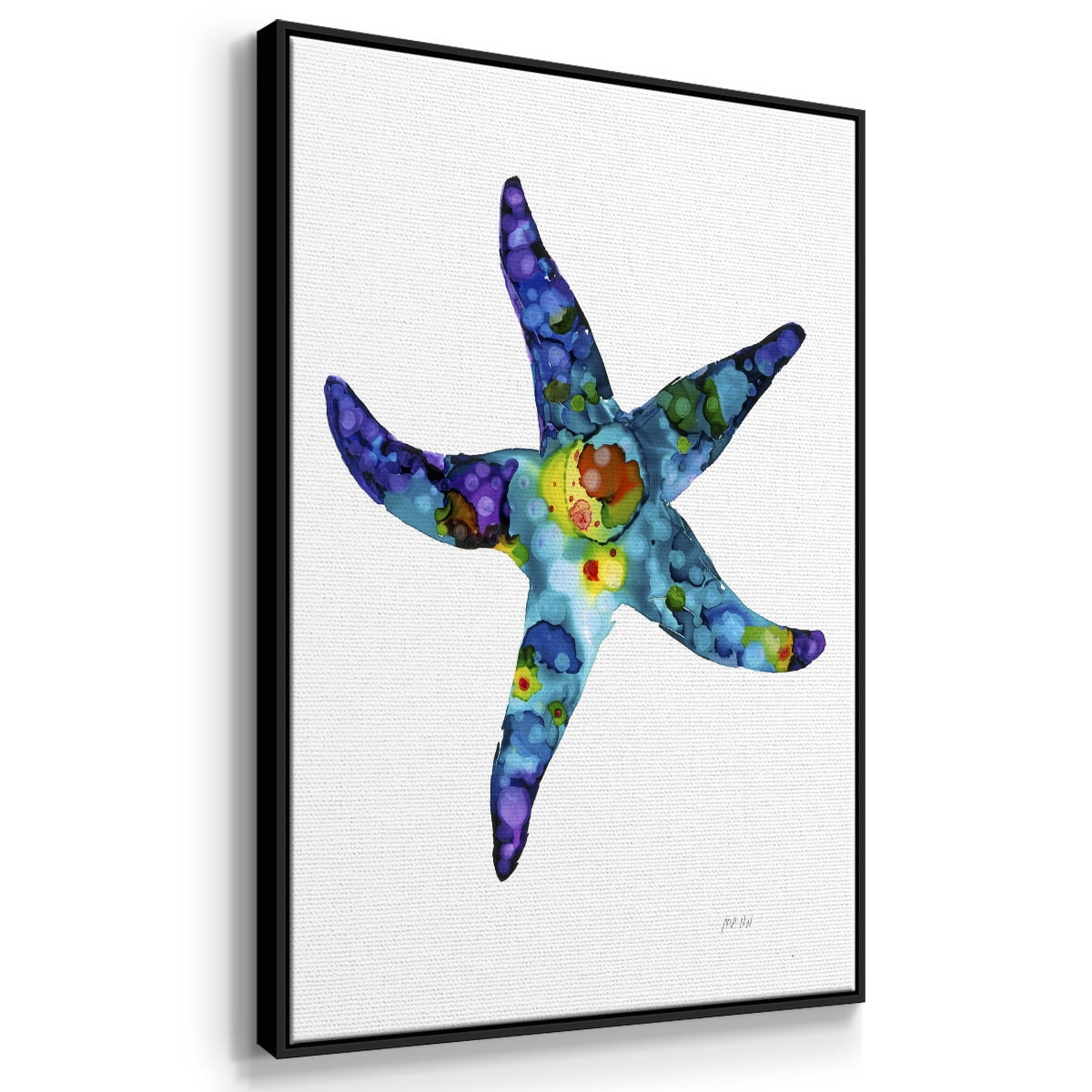 Sea Star Framed Premium Gallery Wrapped Canvas - Ready to Hang - 17 x 25 - Black Floating Frame