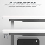 Electric Standing Desk with Dual Motors, 220 lbs Load Capacity, Rounded-Edge, Three-Stage Lifting Legs & Safety Rebound System, 55×28Adjustable Sit Stand Workstation for Home Office