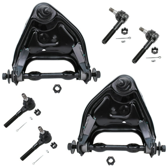 Detroit Axle - 2WD Front End Control Arms Kit for Dodge Ram 2500 3500 Van Dodge B2500 B350 B3500 2 Upper Control Arms w/Ball Joints 4 Inner & Outer Tie Rod Ends Replacement [Exc. 4000lb Axle]