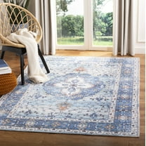 SAFAVIEH Saffron Spots Floral Bordered Area Rug, Blue/Ivory, 5' x 8'
