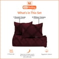 thumbnail image 4 of SGI Bedding 3 Piece Cotton Diamond Ruffle Duvet Cover Wine Solid 600TC Calking, 4 of 8