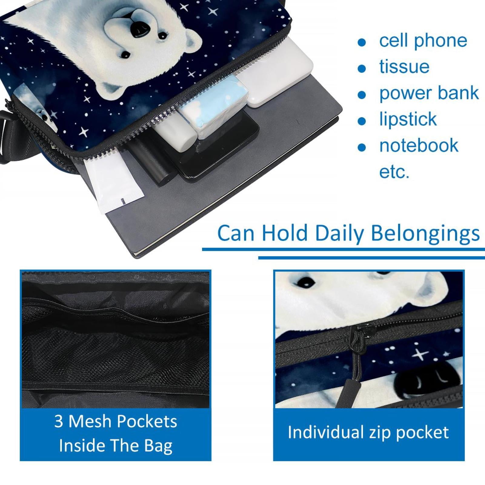 Starry sky polar bear Lightweight Adjustable Running Belt with Extension Strap for Unisex - Fanny Pack Waist Bag for Fitness and Exercise