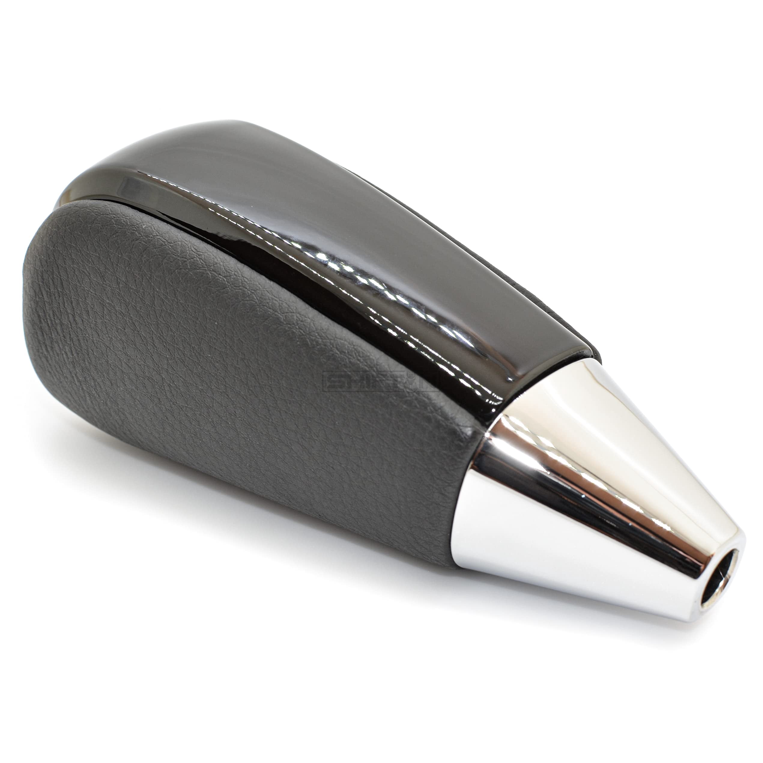 SHIFTIN Black Leather Piano Gear Shift Knob for Toyota Land Cruiser 4Runner Sequoia Tundra and Lexus LX (Black Leather / Piano Black)
