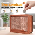 thumbnail image 2 of Caja de ahorros Yilia de madera con caja fuerte, 20 cm, color marrón, 2 of 7
