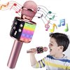 Wireless Karaoke Microphone, Bluetooth Portable Handheld Microphone Karaoke Machine with LED Lights, Singing & Recording Speaker Mic Best Gift Toy for Kids Adults Birthday/Party/Christmas/Home KTV