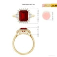 thumbnail image 5 of ANGARA Emerald-Cut Lab Grown 3 Ct Ruby Halo Engagement Ring for Women in 14K Yellow Gold (Size-9x7mm) | July Birthstone, Birthday, Anniversary, Jewelry Gift for Women | Lab-Grown Ruby Ring, 5 of 7