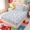 thumbnail image 2 of Manfei Happy Xmas Zipper Queen Comforter Set with Fitted Sheet and 2 Pillowcases,Cute Christmas Candy Cane Zipper Bedding Set,Navy Blue Reversible,4 Pieces, 2 of 7