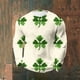 thumbnail image 1 of Ceisia Men's St. Patrick's Day Pixel Shamrock Waffle Knit Top | Long Sleeve Crew Neck Casual Tee Gifts, 1 of 3