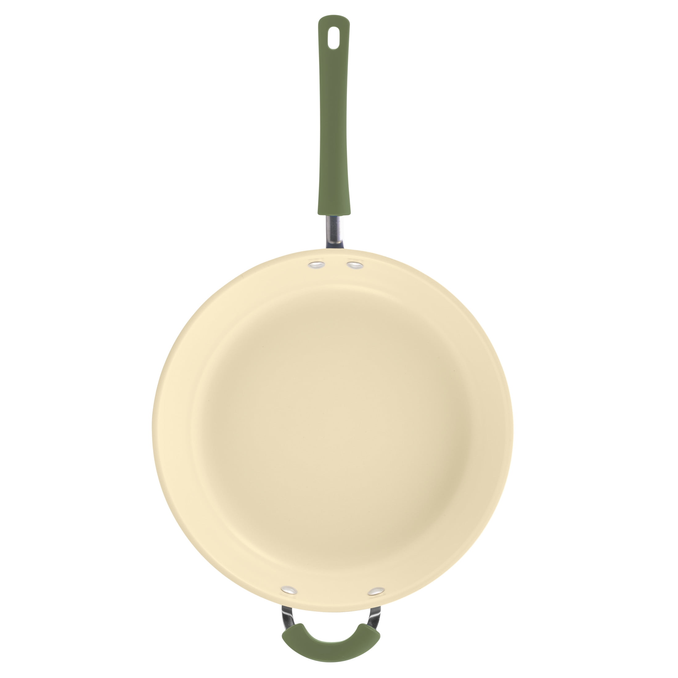 Farberware Easy Clean 12.5 Inch Ceramic Nonstick Frying Pan / Skillet with Helper Handle, Dishwasher Safe, Green