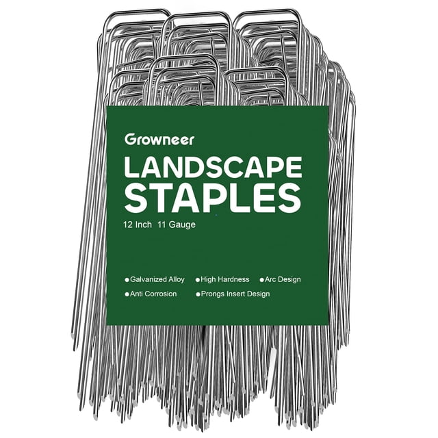 Grapas para Jardinería GROWNEER de Acero Galvanizado 11 Gauge de 12" Paquete de 100