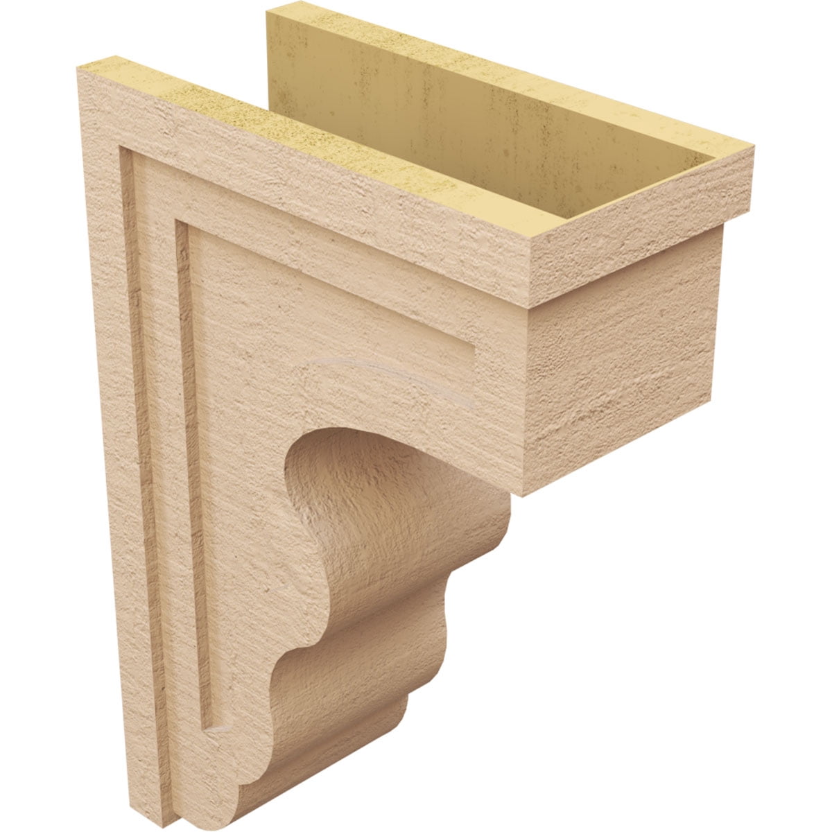 9"W x 18"D x 27"H Classic Highland Rough Cedar Woodgrain TimberThane Corbel, Primed Tan