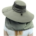 thumbnail image 2 of YooGuoGuo Women Wide Brim Face Mask Sun Hat Detachable Neck Face Flap Ponytail UV Protection Visor Hat Garden Fishing Hiking, 2 of 7