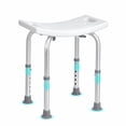 thumbnail image 1 of Shower Chair, Adjustable Height Shower Stool with Built-in Handles, Shower Seat for Inside Shower or Tub, 1 of 5