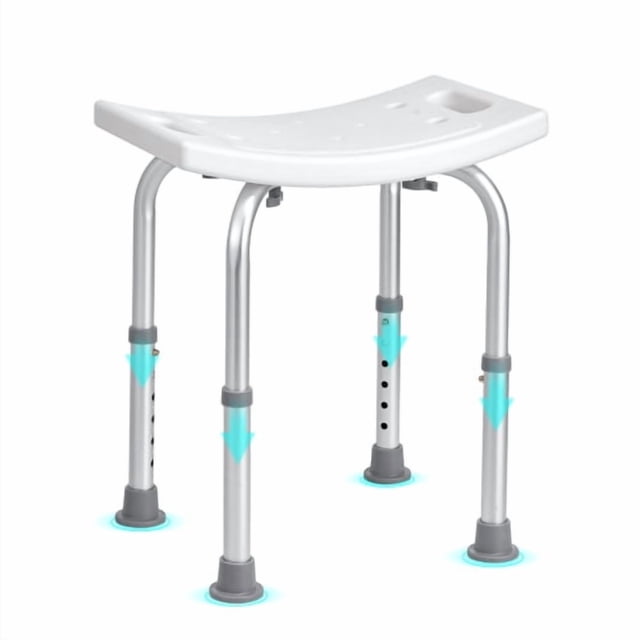 Shower Chair, Adjustable Height Shower Stool with Built-in Handles, Shower Seat for Inside Shower or Tub