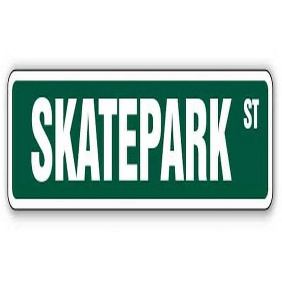 SKATEPARK Street Sign skateboard ramp skateboarding skateboarder sports | Indoor/Outdoor |  30" Wide