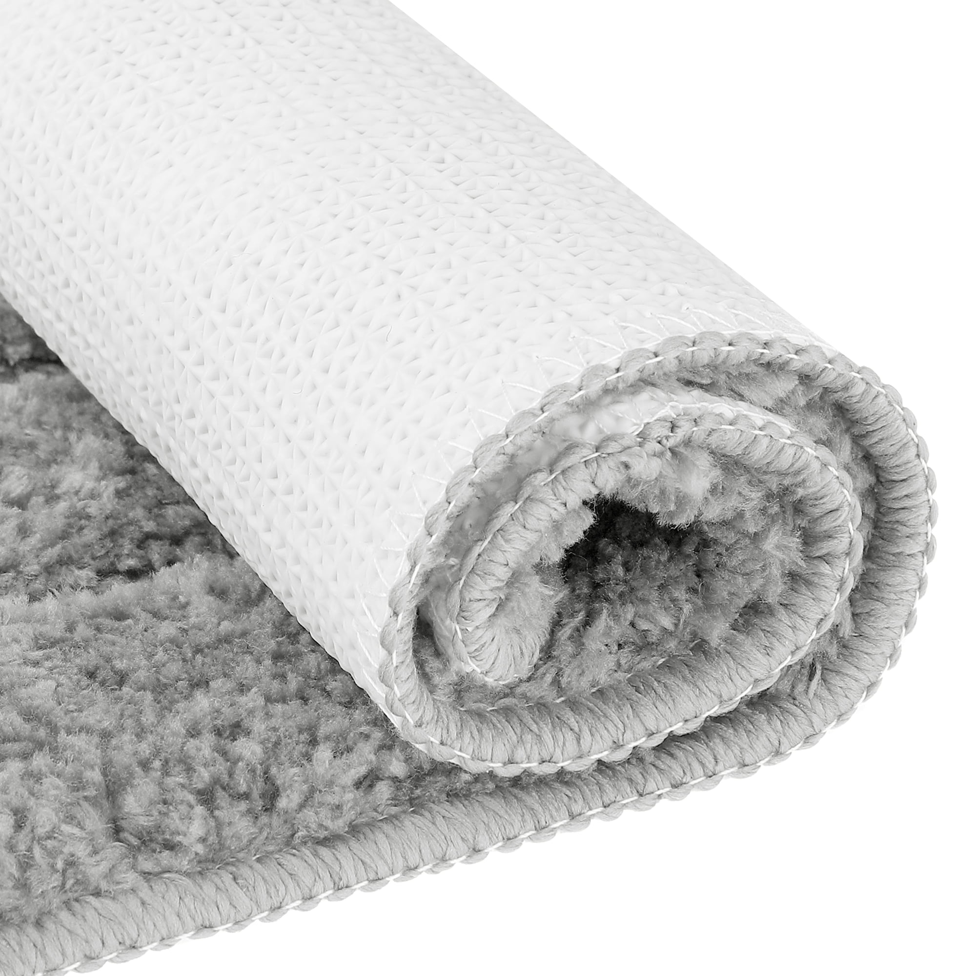 Unique Bargains Soft Absorbent Bath Mats 2 Pcs Non-Slip Plush Bathroom Rugs Dark Gray 16" x 24"