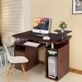 thumbnail image 3 of Costway Ordinateur PC Bureau Bureau Bureau Home Monitor & Imprimante Étagère Noyer, 3 of 8