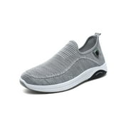 Ritualay Slip on Shoes for Men Sport Mesh Sneakers Mens Breathable Running Shoes Sport Shoes Wide Width Gray 6