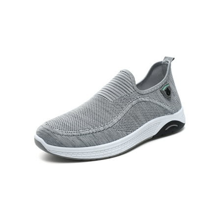 

Ritualay Slip on Shoes for Men Sport Mesh Sneakers Mens Breathable Running Shoes Sport Shoes Wide Width Gray 7