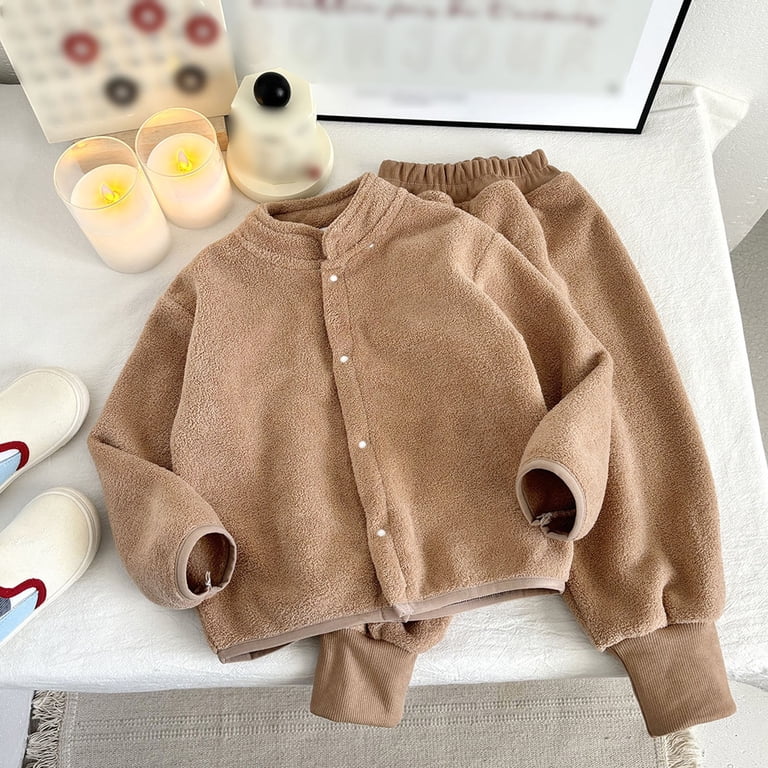 VNKIDY Winter Girls Outfits Sets Lined With Pants Toddler Kids Two