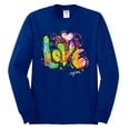 thumbnail image 2 of Wild Bobby, Colorful Rainbow Paint Love Streetwear Mens Long Sleeve Shirt, Royal, Medium, 2 of 3