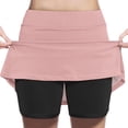 thumbnail image 3 of HomeGardon Skirts for Girls Skort Fashion Solid Color Patchwork Loose High Waist A-line Fake Two Piece Sports Pants Skirt Half Body Skirt, 3 of 7