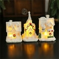 thumbnail image 5 of ZCSKFIN Lighted Christmas Houses Resin Ornaments, Cottage Town Figurines with LED Lights, Desktop Winter Village Display for Xmas Scenes, Detailed Tiny Houses for Holiday Décor, 5 of 9
