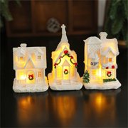 Lighted Resin Christmas Houses Decorations, 2025 New Christmas Village Houses, Christmas Houses Decor, Christmas House Table Decor for Home Table Room Farmhouse