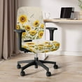 thumbnail image 3 of ZUXONGSY Sunflower Butterfly Desk Chair Cover 2 PCS Rotating Chair Cushion Sliding Covers for Work Chairs Easy to Install Rotating Chair Protective Slipcover for Office Home Cafe, 3 of 7