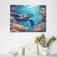 thumbnail image 6 of Daiia Colorful Underwater Plant Turtle Print Canvas Decorative Picture – 30x40in Artistic Wall Art, Ready-to-Hang Canvas Print for Living Room（Horizontal）, 6 of 6