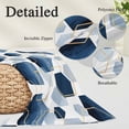 thumbnail image 3 of Navy Blue Marble Small Pillow Covers, Gold White Geometric Hexagon Modern Soft Breathable Throw Pillow Cases with Invisible Zipper, Decorative Pillowcase Pillows Protectors for Sofa Bed Chair 12"x20", 3 of 9