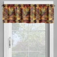 thumbnail image 2 of Ambesonne Colorful Valance Pack of 2, Grid Mosaic Geometric, 42"X12", Brown and Marigold, 2 of 5