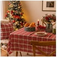 thumbnail image 3 of XmhyTop Transform Your Holiday Table with Our Christmas Plaid Tablecloth – Perfect Rectangle Table Cover for Christmas Party Decoration-Red and white cross grid small snowflake ball-SIZE I:55*118inch, 3 of 4