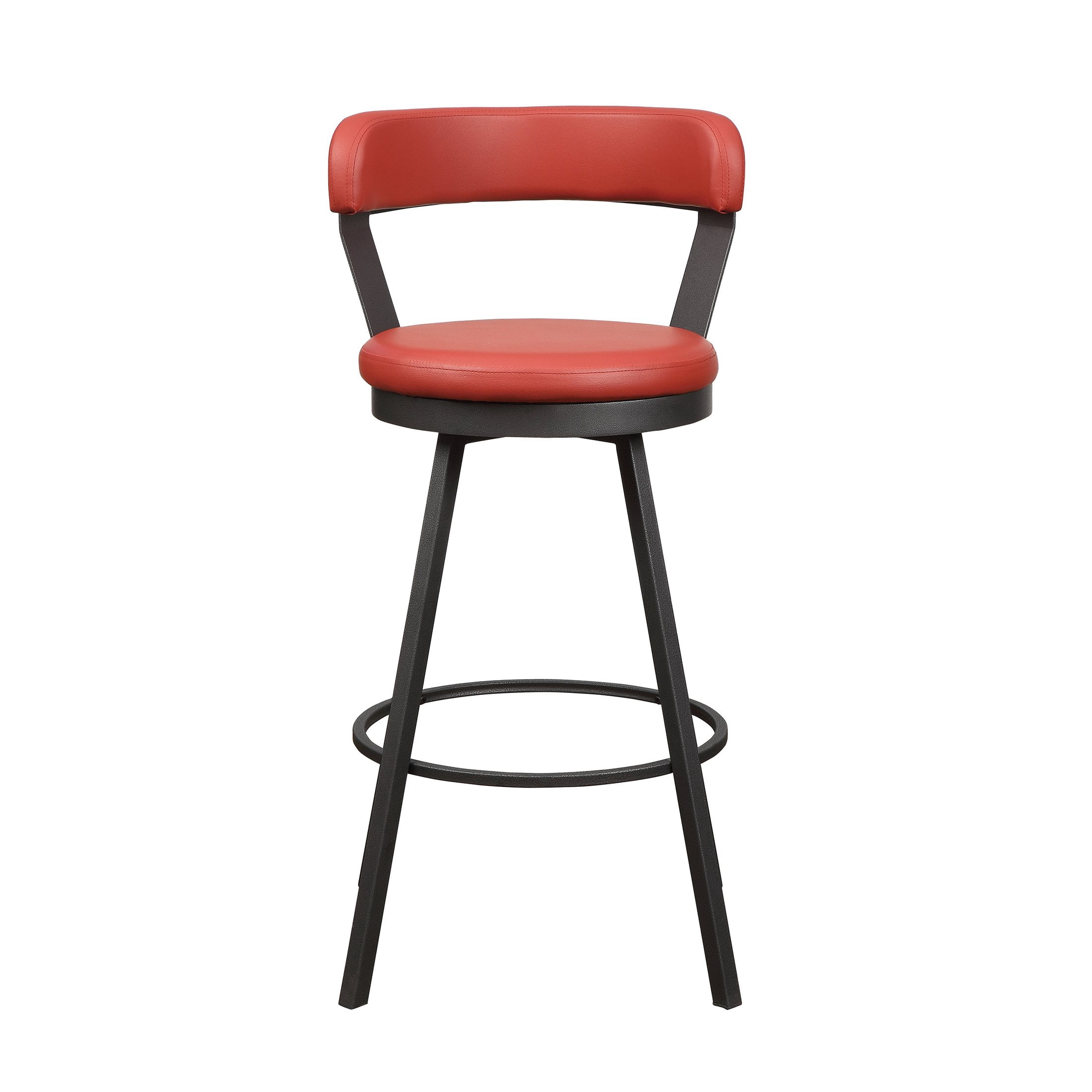 OakvillePark Belmar Swivel Pub Height Barstool (Set of 2), Red