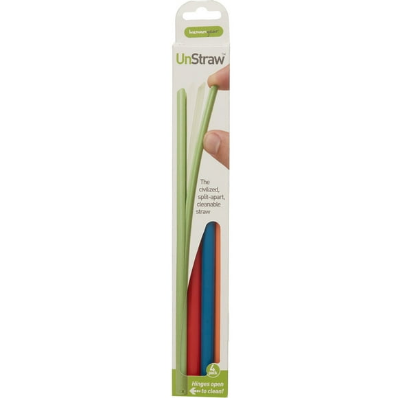 Humangear UnStraw Reusable Straws 4-Pack - Blue/Red/Green/Orange