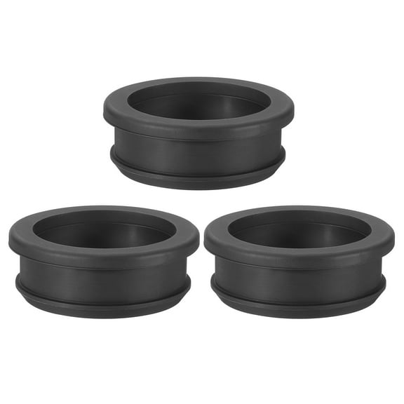 Uxcell 1-3/4 inch Rubber Grommets, 3Pcs Top Hat Grommet for Wiring Cable Gasket Hole Plugs, Black