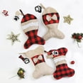 thumbnail image 4 of 4Pcs/Set ​Pet Christmas Stockings Burlap Plaid Stocking For Cat Dogs Holiday Hanging Socks For Fireplace Tree Christmas Decoration, 4 of 6