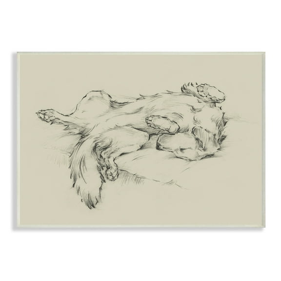 Stupell Industries Dog Napping Pet Animal Drawing Unframed Art Print Wall Art, 13x19, by Ethan Harper