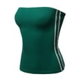 thumbnail image 1 of FashionOutfit Women's Casual Two-Stripes Side Detail Solid Tube Tank Top, 1 of 1